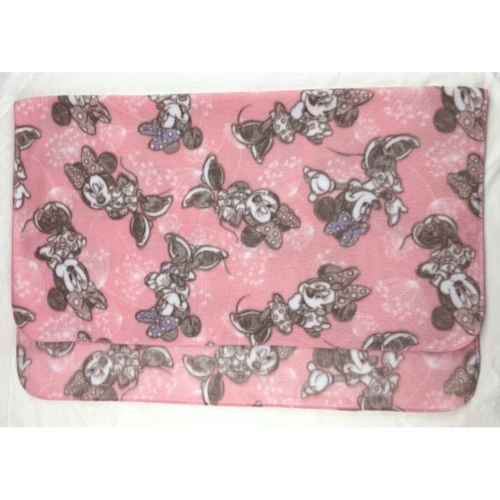 Minnie Mouse Baby Blanket Pink SOFT‎ Thin Fleece Dandelion Polka Dot Bow Girl